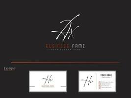 Luxury Ax Logo Icon, Initial Signature Letter AX Logo With Business Card vector