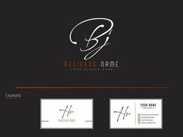 Initial Bj Signature Letter Logo, Typography BJ Logo Icon Vector Art