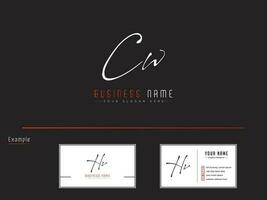 Initials Cw Luxury Letter Logo, Signature CW Logo Letter Vector