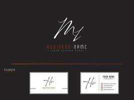 Typography Ml Signature Logo, Creative Minimal ML Feminine Logo Design vector