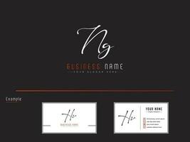 Luxury NG Signature Logo Letter, Initial Minimal ng Letter Logo Icon vector