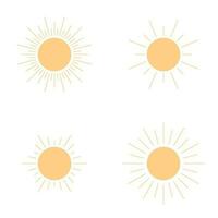 sun icons set vector