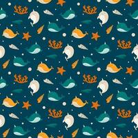 sea animals pattern vector