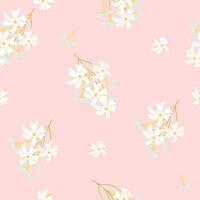 Flower seamless pattern flower background print template. Cute adorable delicate flower arranging pastel colour white flower. Wall art trendy design vector