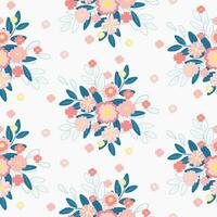 Minimal floral seamless pattern fashionable template for design. Pastel flower pattern vector illustration background half drop design for fabric, textile, cover paper, gift wrap, print template.