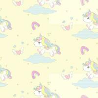 Unicorn pattern cute cartoon character vector