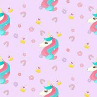 Unicorn pattern seamless draw cartoon. Background vector illustrations