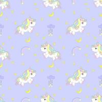 Unicorn seamless pattern print template. vector