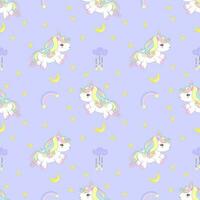 Unicorn seamless pattern print template. vector