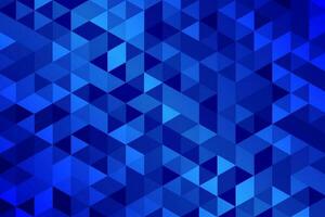 Blue background with geometric triangles vector