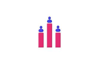 3d icon team leader communication vector symbols isolated on background