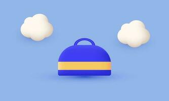 vector 3d cartoon businessman briefcase schoolbag education learning business modern icon trendy style symbols isolated on background