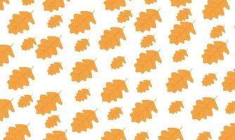 Seamless pattern with acorns and autumn oak leaves in Orange, Beige, Brown and Yellow. Perfect for wallpaper, gift paper, pattern fills, web page background vector