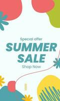 Summer Sale minimalist square banner template. Suitable for social media posts, flyer,backgroud and web internet ads vector