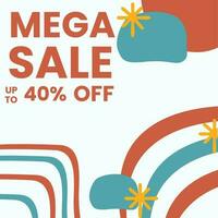 mega sale minimalist square banner template. Suitable for social media posts, flyer,backgroud and web internet ads vector