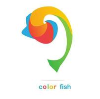 colloR fish logo design vector