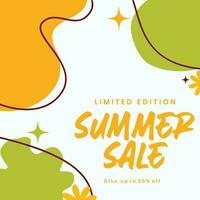 Summer Sale minimalist square banner template. Suitable for social media posts, flyer,backgroud and web internet ads vector