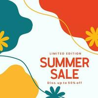 Summer Sale minimalist square banner template. Suitable for social media posts, flyer,backgroud and web internet ads vector