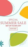 Summer Sale minimalist square banner template. Suitable for social media posts, flyer,backgroud and web internet ads vector