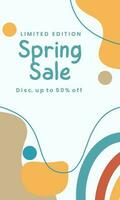 Spring Sale minimalist square banner template. Suitable for social media posts, flyer,backgroud and web internet ad vector