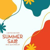 Summer Sale minimalist square banner template. Suitable for social media posts, flyer,backgroud and web internet ads vector