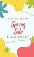 Spring Sale minimalist square banner template. Suitable for social media posts, flyer,backgroud and web internet ad vector