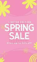 Spring Sale minimalist square banner template. Suitable for social media posts, flyer,backgroud and web internet ad vector