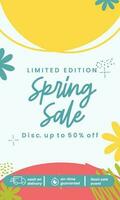 Spring Sale minimalist square banner template. Suitable for social media posts, flyer,backgroud and web internet ad vector