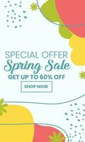 Spring Sale minimalist square banner template. Suitable for social media posts, flyer,backgroud and web internet ad vector