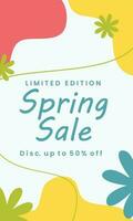 Spring Sale minimalist square banner template. Suitable for social media posts, flyer,backgroud and web internet ad vector