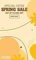 Spring Sale minimalist square banner template. Suitable for social media posts, flyer,backgroud and web internet ad vector