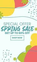 Spring Sale minimalist square banner template. Suitable for social media posts, flyer,backgroud and web internet ad vector