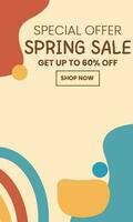 Spring Sale minimalist square banner template. Suitable for social media posts, flyer,backgroud and web internet ad vector