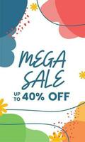 mega sale minimalist square banner template. Suitable for social media posts, flyer,backgroud and web internet ads vector