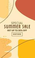 Summer Sale minimalist square banner template. Suitable for social media posts, flyer,backgroud and web internet ads vector