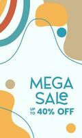 mega sale minimalist square banner template. Suitable for social media posts, flyer,backgroud and web internet ads vector