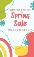 Spring Sale minimalist square banner template. Suitable for social media posts, flyer,backgroud and web internet ad vector