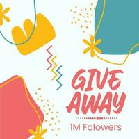 Giveaway banner. Post template. Social media poster. Vector design illustration.