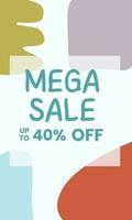 mega sale minimalist square banner template. Suitable for social media posts, flyer,backgroud and web internet ads vector