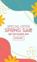 Spring Sale minimalist square banner template. Suitable for social media posts, flyer,backgroud and web internet ad vector