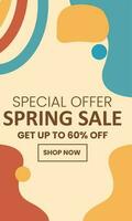 Spring Sale minimalist square banner template. Suitable for social media posts, flyer,backgroud and web internet ad vector