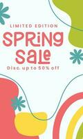 Spring Sale minimalist square banner template. Suitable for social media posts, flyer,backgroud and web internet ad vector