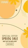 Spring Sale minimalist square banner template. Suitable for social media posts, flyer,backgroud and web internet ad vector