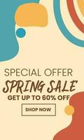 Spring Sale minimalist square banner template. Suitable for social media posts, flyer,backgroud and web internet ad vector