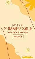 Summer Sale minimalist square banner template. Suitable for social media posts, flyer,backgroud and web internet ads vector