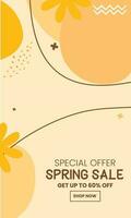 Spring Sale minimalist square banner template. Suitable for social media posts, flyer,backgroud and web internet ad vector