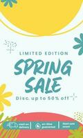 Spring Sale minimalist square banner template. Suitable for social media posts, flyer,backgroud and web internet ad vector