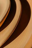 Abstract background and texture of terracotta plates. photo