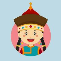 Avatar of a Mongolia Character vector