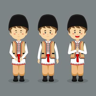 Moldova Character with Various Expression